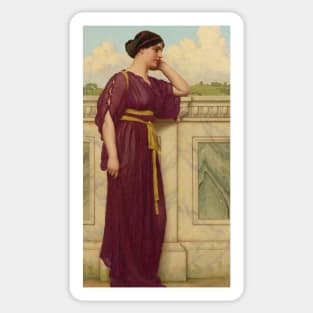 Soft Falls The Eventide by John William Godward Sticker